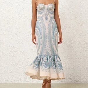 Zimmermann Illuminate Gown in Turquoise Paisley – Spring 2025 – NWT